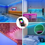 Banda led RGB 5050 NEXTLY, 5 metri, aplicatie telefon, adeziva, IP 20 interior, telecomanda, timer, mod muzica, luminozitate reglabila, iluminare ambientala, pentru tv, pc, mobila, pereti - imagine 13