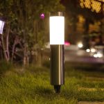 Set 2 lampi solare de exterior cu tarus NEXTLY, pentru gradina, decorative, senzor de lumina, waterproof, lumina calda, cilindrice - imagine 10
