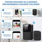 Sonerie wireless cu camera video, NEXTLY, rezolutie video HD 720p, vedere nocturna, microfon bidirectional, apel vocal si video, control prin aplicatie, 19 melodii, autonomie mare, distanta 30-50M int - imagine 5