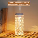 Difuzor de aromaterapie cu iluminare ambientala, NEXTLY, forma veioza, imitatie cristal, lumina ambientala alba rece/calda/neutra, 2 trepte de intensitate, 2 moduri de abur, capacitate 900ml - imagine 5