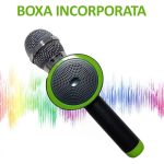 Microfon wireless pentru karaoke, NEXTLY, boxa bluetooth incorporata, efecte de schimbare a vocii, redare muzica, usb, card sd, mufa jack 3.5mm, incarcare micro-usb, negru-verde, v11 - imagine 2