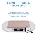 Cantar electronic digital pentru bebelusi, NEXTLY, 3 unitati de masura, functie tara, suprafata concava, capacitate maxima 20kg, precizie de cantarire 0.01kg, alb - imagine 6