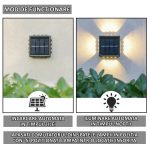 Set 2 x lampa decorativa de exterior cu incarcare solara NEXTLY, pentru perete/gard, senzor de lumina, 16 leduri pe toate laturile, lumina calda, rezistenta la apa, patrate, negru - imagine 3