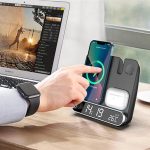 Incarcator wireless 3 in 1, incarcare rapida, NEXTLY, pentru telefon, AirPods, iWatch, afisaj digital, ceas, termometru, alarma, 15W, negru - imagine 7