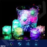 Set 12 cuburi de gheata cu leduri RGB NEXTLY, reutilizabile, submersibile, colorate, lumineaza in contact cu lichide, multicolor - imagine 3