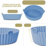 Forma din silicon NEXTLY pentru AirFryer, microunde, cuptor, tigai, reutilizabila, usor de spalat, albastru - imagine 6