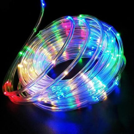 Instalatie de Craciun tip furtun NEXTLY, flexibila, leduri RGB multicolor, pentru exterior si interior, 8 moduri de iluminare, IP44, 10 m