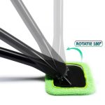 Stergator parbriz/luneta/geamuri auto din microfibra NEXTLY, cap rotativ la 180°, laveta detasabila, 36x14 cm, verde - imagine 4