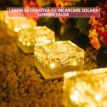 Set 2 lampi solare de exterior NEXTLY, din sticla, pentru gradina, alee, scari, senzor de lumina, waterproof, lumina calda, alb/transparent - imagine 4