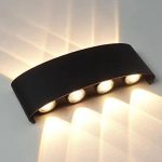 Aplica LED de perete, NEXTLY, 8 Leduri, lumina sus si jos, iluminat exterior si interior, 8W, 3000K, lumina calda, IP65, aluminiu, negru - imagine 12