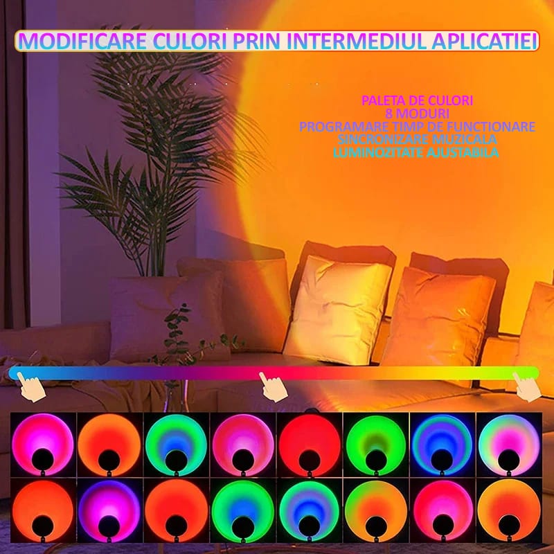 Lampa ambientala RGB NEXTLY, control prin aplicatie si telecomanda