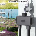 Programator smart automat pentru irigatii/udare WiFi, NEXTLY, control prin aplicatie, automat sau manual, doua zone, racord 3/4 si adaptoare1/2, functionare cu baterii, negru - imagine 9