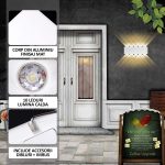 Aplica LED de perete, NEXTLY, 10 Leduri, lumina sus si jos, iluminat exterior si interior, 10W, 3000K, lumina calda, IP65, aluminiu, alb - imagine 6