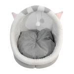 Patut pisici si caini NEXLTY cu minge suspendata pentru joaca, culcus din flanel, moale si pufos, antiderapant, perna detasabila cu 2 fete, 44x40x34 L - imagine 6