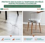 Set 4 protectii picioare scaun/mobila din silicon si pasla NEXTLY, anti-zgarieturi, anti-zgomot, universale, reutilizabile, transparent - imagine 3