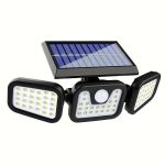 Set 3 lampi triple cu incarcare solara, 74 x LED SMD, NEXTLY, cu senzor de miscare si lumina, brate reglabile, 3 moduri de functionare, negru - imagine 3