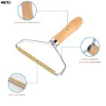 Perie pentru curatare scame si par de animale NEXTLY, reutilizabila, ergonomica, maner lemn, lama cupru - imagine 8