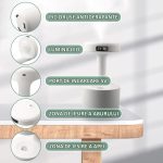 Umidificator de aer anti-gravitational ultrasonic NEXTLY, afisaj ceas digital, 2 moduri de functionare, lumina LED ambientala, silentios, Touch Control, alimentare USB, 600ml, alb - imagine 5