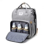 Geanta-Rucsac tip patut extensibil pentru copii, NEXTLY, multifunctional, impermeabil, buzunare multiple, atasare la carucior, unisex, gri - imagine 2