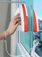 Stergator geam cu magnet NEXTLY, racleta, curata simultan ambele parti ale geamului, potrivit pentru sticla cu grosimea de 8-15mm, magnet foarte puternic, piese de schimb incluse, rosu - imagine 4