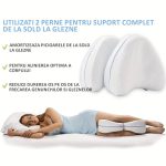 Perna ortopedica din spuma cu memorie pentru genunchi NEXTLY, reduce durerile de spate si picioare, ofera o postura corecta in timpul somnului, husa detasabila, forma de inima, alba - imagine 6