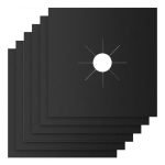 Set 16 folii protectie aragaz/plita din teflon NEXTLY, reutilizabile, lavabile, usor de curatat, ajustabile, 27x27cm, negru