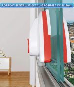 Stergator geam cu magnet NEXTLY, racleta, curata simultan ambele parti ale geamului, potrivit pentru sticla cu grosimea de 8-15mm, magnet foarte puternic, piese de schimb incluse, rosu - imagine 3