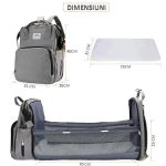 Geanta-Rucsac tip patut extensibil pentru copii, NEXTLY, multifunctional, impermeabil, buzunare multiple, atasare la carucior, unisex, gri - imagine 10