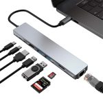 Hub USB Tip C 8 porturi, NEXTLY, adaptor multiport, 1x HDMI, 2x USB A, 2x USB C, 1x RJ45 100MBps, cititor card SD/TF, USB 2.0-3.0 - imagine 7