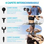 Aparat de masaj tip pistol NEXTLY, potrivit pentru relaxare si tonifiere musculara, 6 trepte de viteza, 4 capete interschimbabile, argintiu - imagine 4