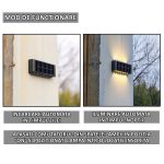 Set 2 x lampa de exterior decorativa cu incarcare solara NEXTLY, pentru perete/gard, senzor de lumina, 12 leduri sus-jos, lumina calda, rezistenta la apa, negru - imagine 5
