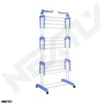 Uscator vertical pentru rufe si incaltaminte NEXTLY, 3 niveluri, suport umerase, pliabil, portabil, mobil, ergonomic, albastru - imagine 4