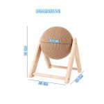 Jucarie pisici NEXTLY pentru zgariat, ghem, minge rotativa, invelis din sisal, stativ lemn, rezistenta, 2 moduri de asamblare, 20 cm, maro M3 - imagine 10