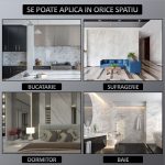 Tapet autoadeziv imitatie marmura NEXTLY, waterproof, ajustabil, adeziv puternic, usor de montat, suprafata acoperire 0.18 mp, 30x60 cm, 2mm grosime, 1 bucata PH006 - imagine 6