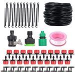 Sistem de irigare pentru gradina/plante/gazon/ghivece/sere/solare NEXTLY, 25m, 4 moduri de udare, rosu