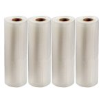 Set 4 role pungi universale pentru vidat si sigilat alimente, NEXTLY, gofrate, lavabile, conservare optima, fructe, legume, carne, mancare, compatibilitate universala, rezistenta la inghet si caldura,