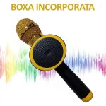 Microfon wireless pentru karaoke, NEXTLY, boxa bluetooth incorporata, efecte de schimbare a vocii, redare muzica, usb, card sd, mufa jack 3.5mm, incarcare micro-usb, negru-auriu, v11 - imagine 2