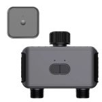 Programator smart automat pentru irigatii/udare WiFi, NEXTLY, control prin aplicatie, automat sau manual, doua zone, racord 3/4 si adaptoare1/2, functionare cu baterii, negru