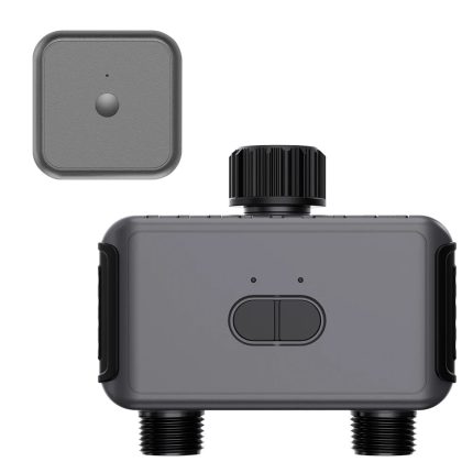 Programator smart automat pentru irigatii/udare WiFi, NEXTLY, control prin aplicatie, automat sau manual, doua zone, racord 3/4 si adaptoare1/2, functionare cu baterii, negru