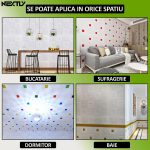 Set 40 x tapet autoadeziv 3D NEXTLY, pentru tavan/perete, design caramida, waterproof, ajustabil, adeziv puternic, usor de montat, suprafata acoperire 21.2MP, 70x77 cm, alb cu frunze verzi, cod 81 - imagine 4