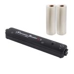 Set aparat de vidat si sigilat cu vacuum si 2 role pungi pentru vidat 500x20cm NEXTLY, pentru carne, legume, fructe, pastreaza prospetimea, negru - imagine 10