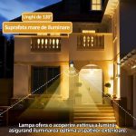 Set 10 x lampa solara de exterior cu bec NEXTLY, 3 moduri de functionare, senzori de miscare si lumina, stare de veghe, lumina calda, waterproof, negru - imagine 5