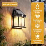 Set 6 x lampa solara de exterior cu bec NEXTLY, 3 moduri de functionare, senzori de miscare si lumina, stare de veghe, lumina calda, waterproof, negru - imagine 6