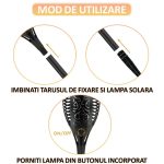 Set 4 x lampa solara de exterior tip torta cu efect de flacara NEXTLY, decorativa, senzor de lumina, waterproof, 58cm, negru - imagine 6