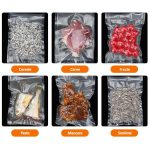 Set aparat de vidat si sigilat cu vacuum si 2 role pungi pentru vidat 500x20cm NEXTLY, pentru carne, legume, fructe, pastreaza prospetimea, negru - imagine 4