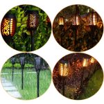 Set 6 x lampa solara de exterior tip torta cu efect de flacara NEXTLY, decorativa, senzor de lumina, waterproof, 58cm, negru - imagine 8