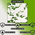 Set 40 x tapet autoadeziv 3D NEXTLY, pentru tavan/perete, design caramida, waterproof, ajustabil, adeziv puternic, usor de montat, suprafata acoperire 21.2MP, 70x77 cm, alb cu frunze verzi, cod 81 - imagine 3
