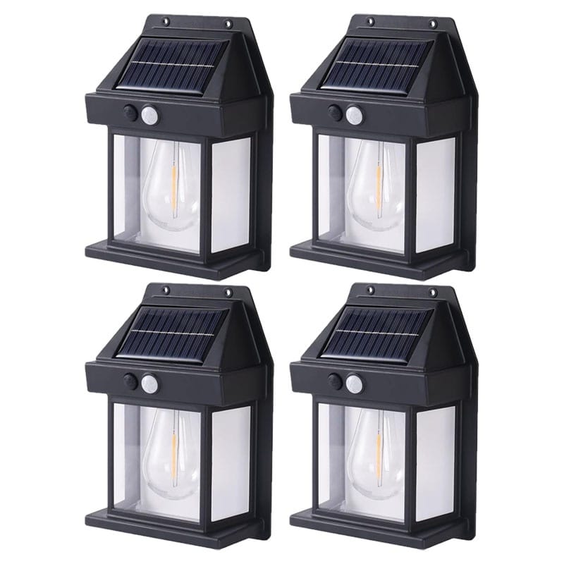 ec992af9e108347acc33019f83c5a0d4.jpg Set 4 x lampa solara de exterior cu bec NEXTLY, 3 moduri de functionare, senzori de miscare si lumina, stare de veghe, lumina calda, waterproof, negru - imagine 1
