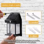Set 8 x lampa solara de exterior cu bec NEXTLY, 3 moduri de functionare, senzori de miscare si lumina, stare de veghe, lumina calda, waterproof, negru - imagine 7