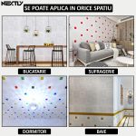 Set 20 x tapet autoadeziv 3D NEXTLY, design modern, floral, pentru perete sau tavan, waterproof, ajustabil, adeziv puternic, usor de montat, suprafata acoperire 9.8 mp, 70x70 cm, cod 83 - imagine 4
